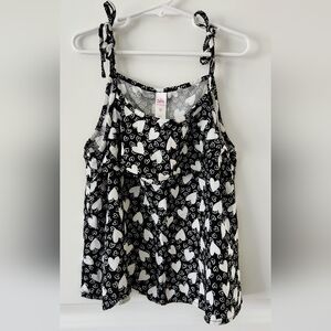 ​✨ Justice Girls Tiered Heart Print Ruffle Cami- Size 12 ✨